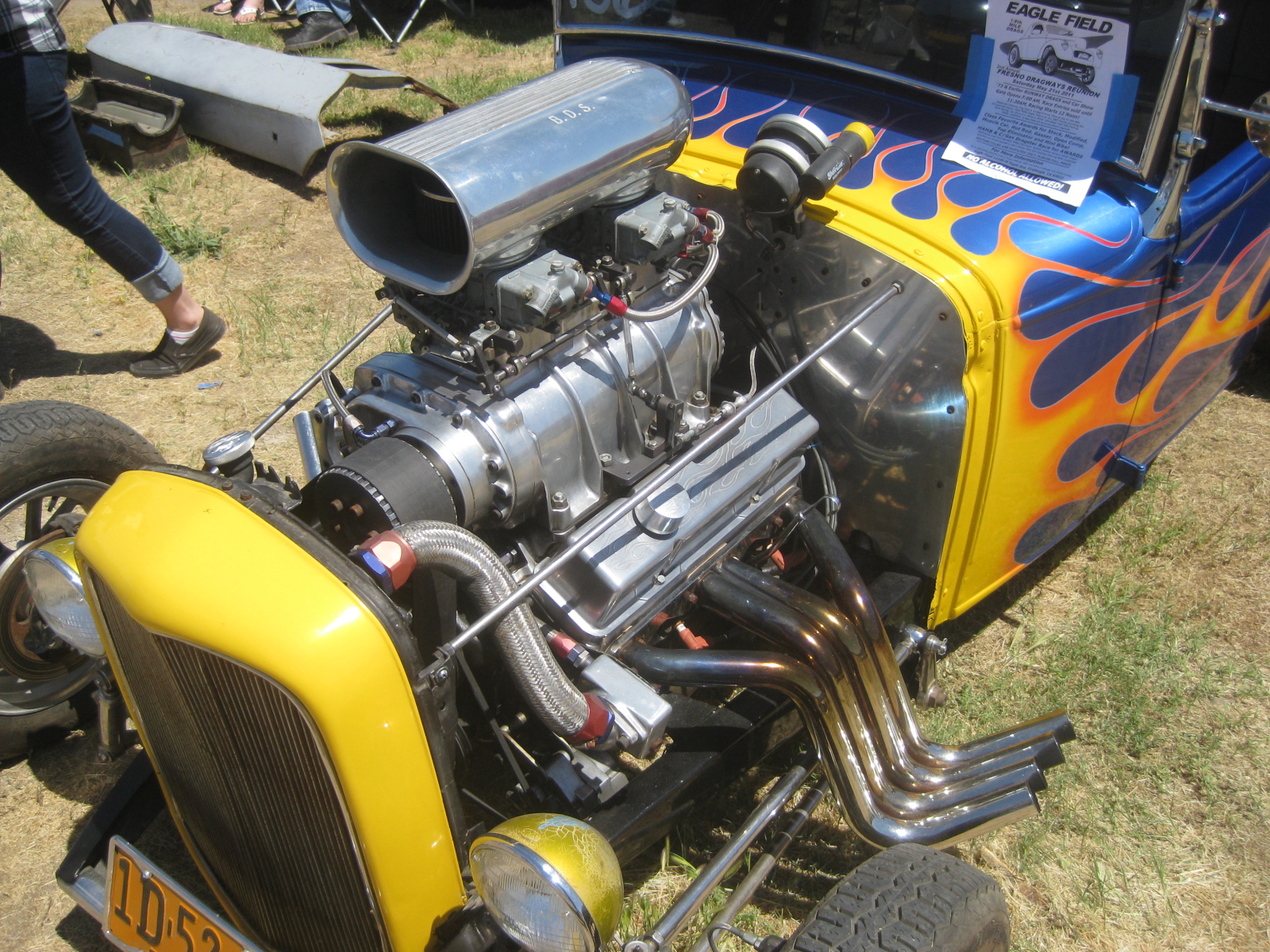 1930 ford model A roadster - flamed and supercharged turlock hot rod