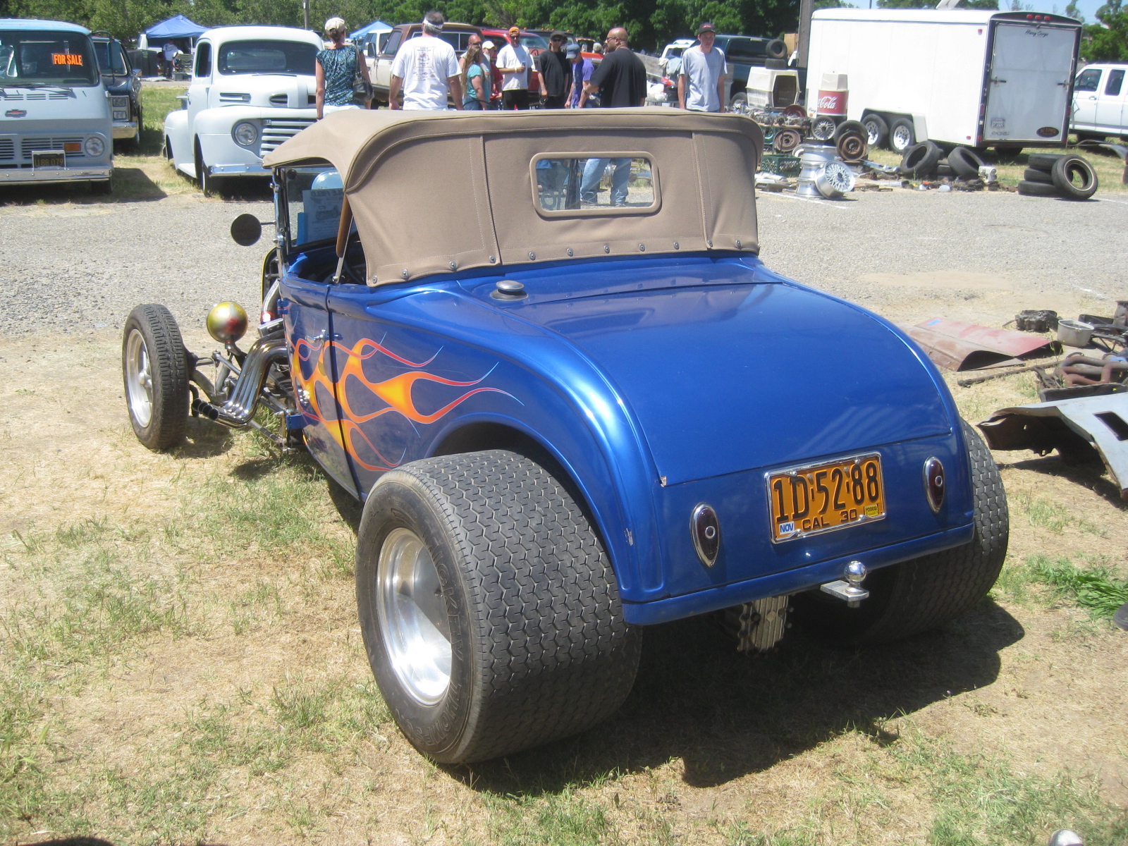 1930 ford model A roadster -  flamed turlock hot rod roadster